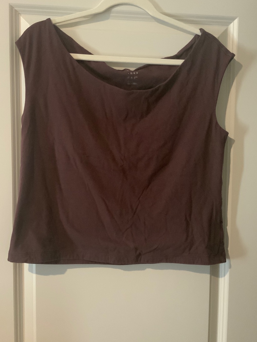 a new day Sleeveless Scoop Crop Top in Plum